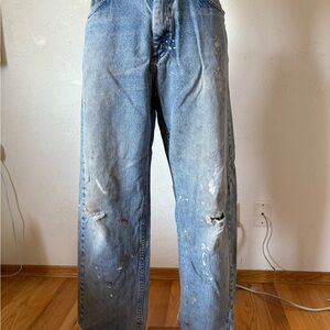 L.L. Bean Blue Boyfriend Jeans with Vintage Distressing